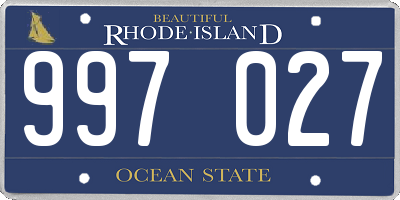 RI license plate 997027