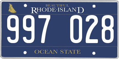 RI license plate 997028