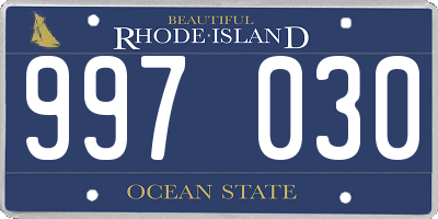 RI license plate 997030