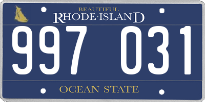 RI license plate 997031