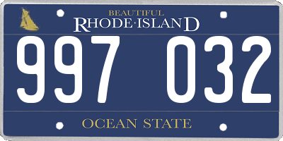 RI license plate 997032