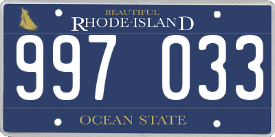 RI license plate 997033