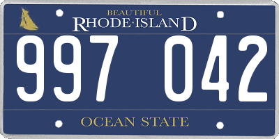 RI license plate 997042