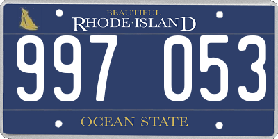 RI license plate 997053