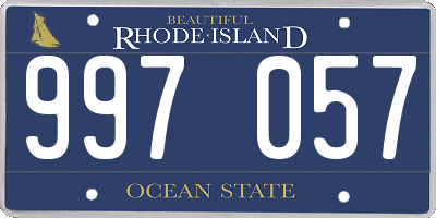 RI license plate 997057