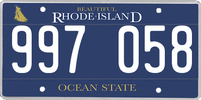RI license plate 997058