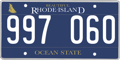 RI license plate 997060