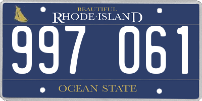 RI license plate 997061