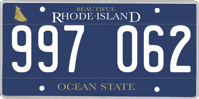 RI license plate 997062