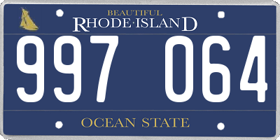 RI license plate 997064