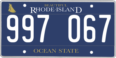 RI license plate 997067