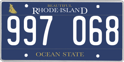 RI license plate 997068