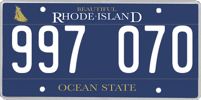 RI license plate 997070