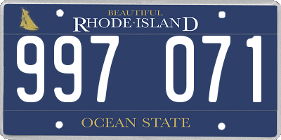 RI license plate 997071