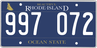 RI license plate 997072