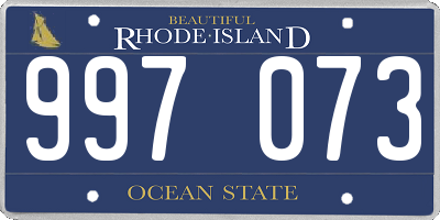 RI license plate 997073