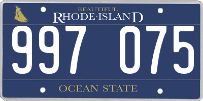 RI license plate 997075