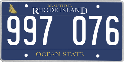 RI license plate 997076