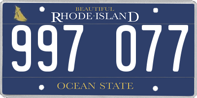 RI license plate 997077