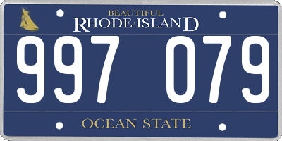 RI license plate 997079