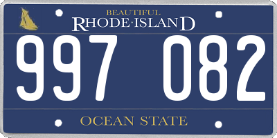 RI license plate 997082