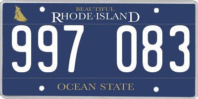 RI license plate 997083