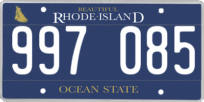 RI license plate 997085