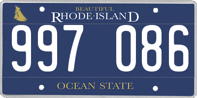 RI license plate 997086