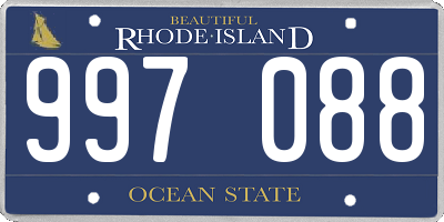 RI license plate 997088