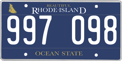 RI license plate 997098