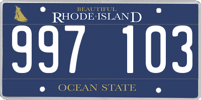 RI license plate 997103