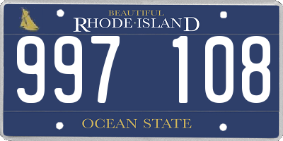 RI license plate 997108