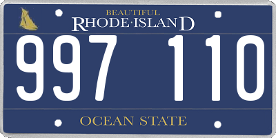 RI license plate 997110