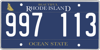 RI license plate 997113