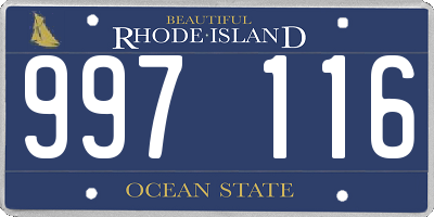 RI license plate 997116