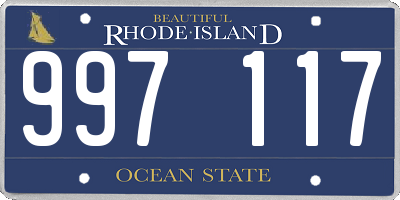 RI license plate 997117