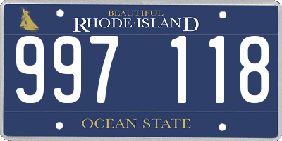 RI license plate 997118