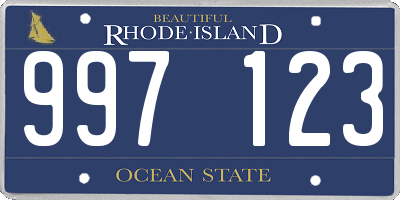 RI license plate 997123