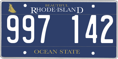 RI license plate 997142