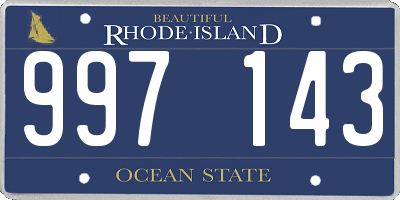 RI license plate 997143