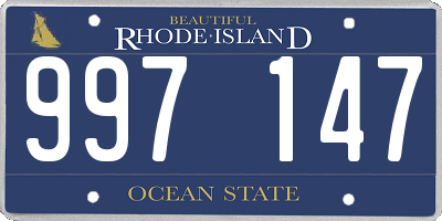 RI license plate 997147