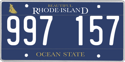 RI license plate 997157