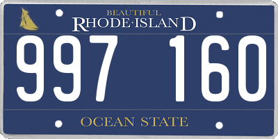 RI license plate 997160