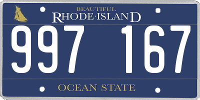 RI license plate 997167