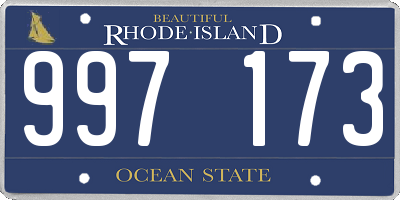 RI license plate 997173