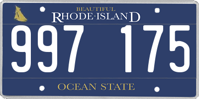 RI license plate 997175