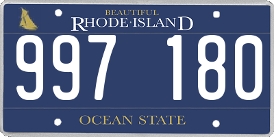 RI license plate 997180