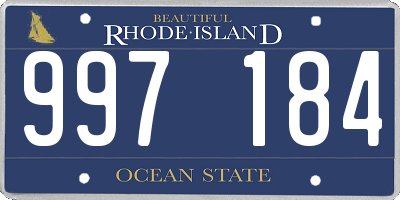 RI license plate 997184