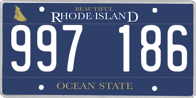 RI license plate 997186