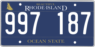 RI license plate 997187